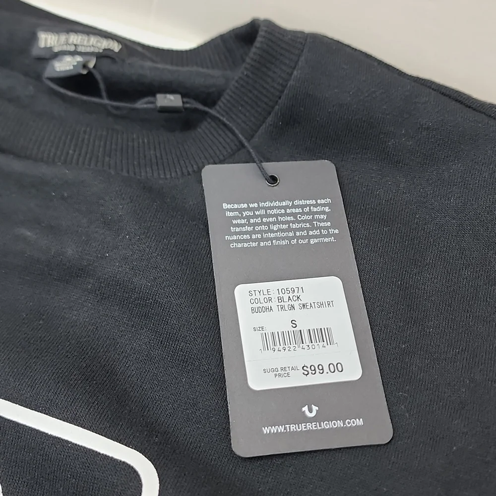TRUE RELIGION BLACK SWEATSHIRT UNISEX